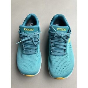 Topo Womens Magnifly 5 Teal/Gold Size 7 Running Walking Sneaker Trainer 0 Drop